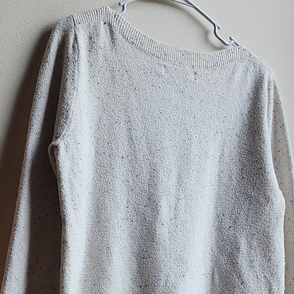 LOFT Oatmeal Speckled Crew Neck Sweater Size Large - Picture 9 of 13